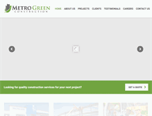 Tablet Screenshot of metrogreenconstruction.com
